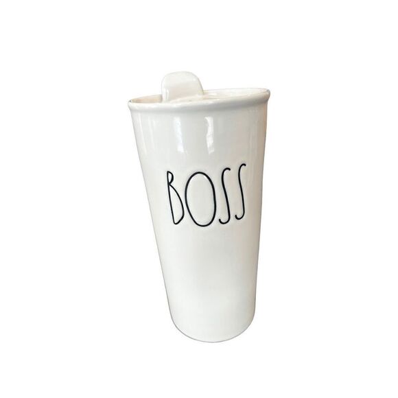 Rae Dunn Artisan collection BOSS Travel Tumbler mug - Picture 1 of 7